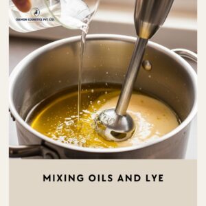 step 3 Mixing Oils and Lye Herbal Soap Manufacturing Process