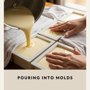 step 5 Pouring into Molds Herbal Soap Manufacturing Process