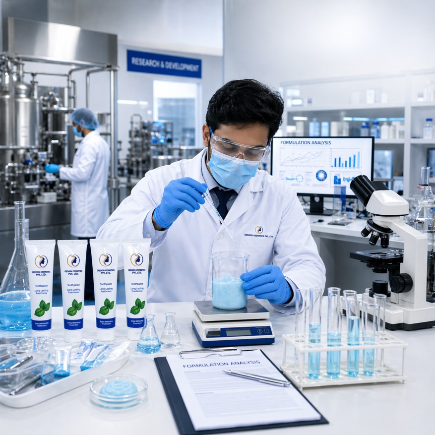 Modern toothpaste manufacturing facility